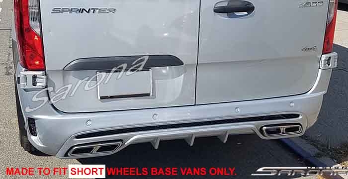 Custom Mercedes Sprinter Short Wheel Base Rear Bumper (2019 - 2025) - $1450.00 (Part #MB-097-RB)